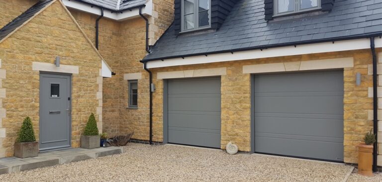 Modern home with two-car garage door system in San Diego – SMB Pro Garage Door
